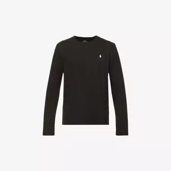 Футболка свободного кроя из хлопкового джерси с вышитым логотипом Polo Ralph Lauren, черный
