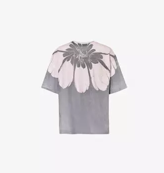 Футболка свободного кроя из хлопкового джерси с цветочным принтом и круглым вырезом Dries Van Noten, цвет dessin a