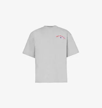 Футболка свободного кроя из хлопкового джерси со звездным принтом и круглым вырезом Off-White C/O Virgil Abloh, серый