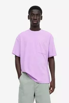 Футболка свободного кроя из махровой ткани H&M, фиолетовый