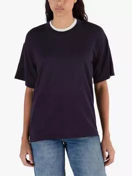 Футболка свободного кроя из мериноса с коротким рукавом John Smedley, цвет Purple/Rosewood