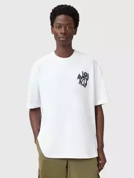 Футболка свободного кроя из органического хлопка orlando с коротким рукавом и графическим рисунком AllSaints, белый