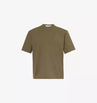 Футболка свободного кроя из органического хлопка с короткими рукавами и фирменной нашивкой Brand-Patch Stone Island, зеленый