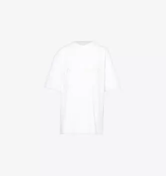 Футболка свободного кроя из пике-хлопка с вышитым логотипом Acne Studios, белый