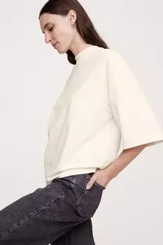 Футболка свободного кроя из плотного хлопка Banana Republic, белый