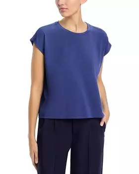 Футболка свободного кроя из тонкого эластичного джерси Eileen Fisher, синий