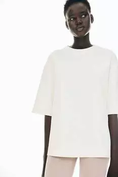 Футболка свободного кроя из трикотажного полотна интерлок H&M, бежевый