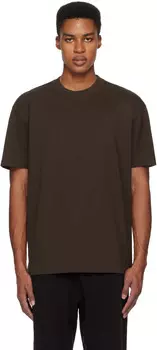 Футболка свободного кроя KIM Brown Heavyweight Cotton SKIMS