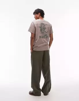 Футболка свободного кроя Levi's No Days Off на спине, коричневого цвета