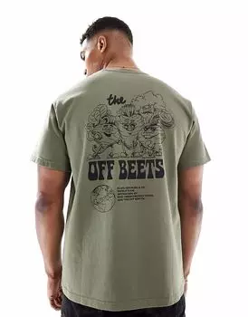 Футболка свободного кроя Levi's Off Beets с принтом на спине цвета хаки