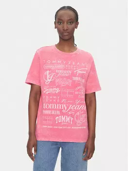 Футболка свободного кроя Multi Brand DW0DW20923 Tommy Jeans, розовый