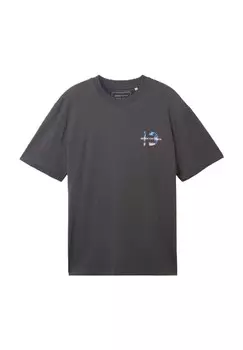 Футболка свободного кроя, мужская DENIM TOM TAILOR, цвет 10899 Tarmac Grey