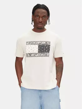 Футболка свободного кроя Paisley Flag DM0DM20810 Tommy Jeans, бежевый