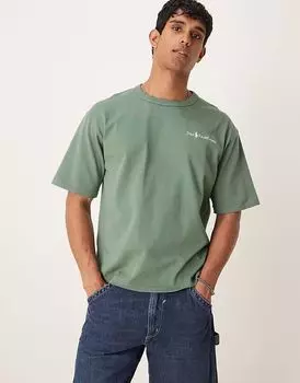 Футболка свободного кроя Polo Ralph Lauren icon script logo, плотная, светло-зеленого цвета