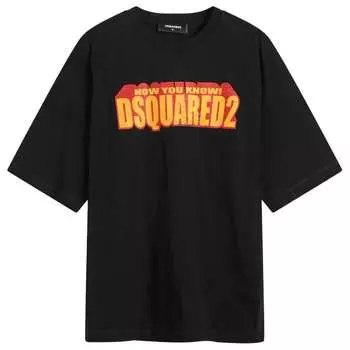 Футболка свободного кроя с 3D-логотипом Dsquared2, черный