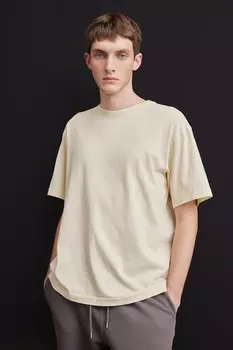 Футболка свободного кроя с эффектом потертости H&M, бежевый