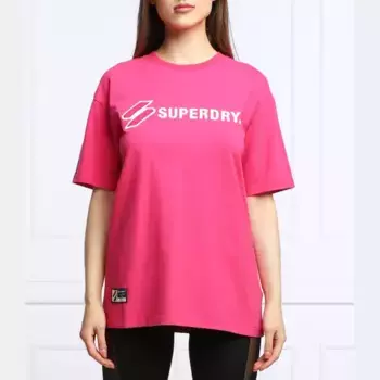 Футболка свободного кроя с аппликацией code sl Superdry, фуксия