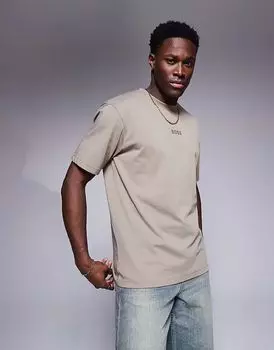 Футболка свободного кроя с центральным логотипом 10, средне-зеленого цвета BOSS Green