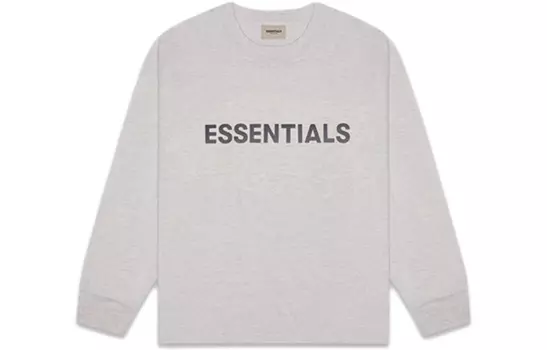 Футболка свободного кроя с длинным рукавом и 3D-силиконовой аппликацией Fear Of God Essentials, Oat