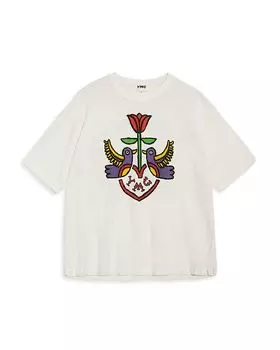 Футболка свободного кроя с графическим логотипом YMC, слоновая кость/кремовый