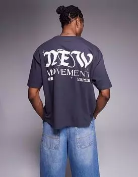 Футболка свободного кроя с графическим принтом ASOS DESIGN черного цвета