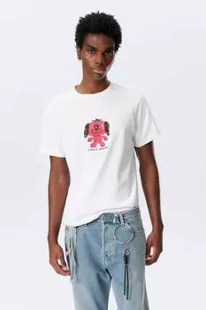 Футболка свободного кроя с графическим принтом Weekday, розовый