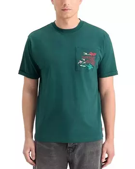 Футболка свободного кроя с карманом Scotch & Soda, зеленый