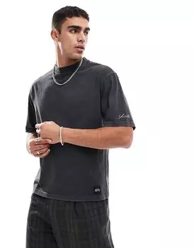 Футболка свободного кроя с кислотной стиркой черного цвета Native Youth