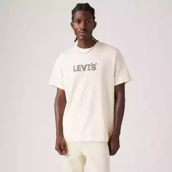 Футболка свободного кроя с коротким рукавом и графическим принтом Levi's, цвет Antique Ivory - White