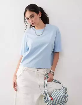 Футболка свободного кроя с короткими рукавами COLLUSION синего цвета