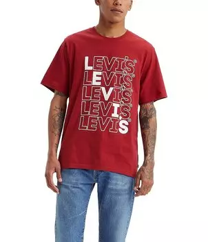 Футболка свободного кроя с короткими рукавами и рисунком Levi's, красный