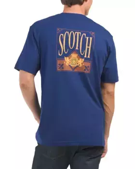 Футболка свободного кроя с короткими рукавами и логотипом Scotch & Soda, темно-синий
