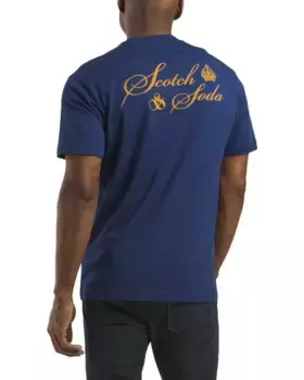 Футболка свободного кроя с короткими рукавами и логотипом Scotch & Soda, темно-синий