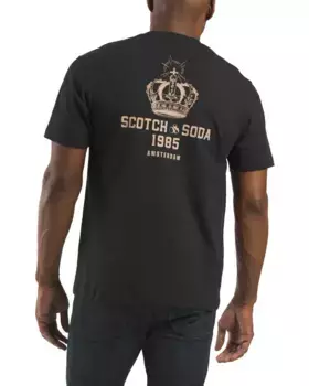 Футболка свободного кроя с короткими рукавами и логотипом Scotch & Soda, черный