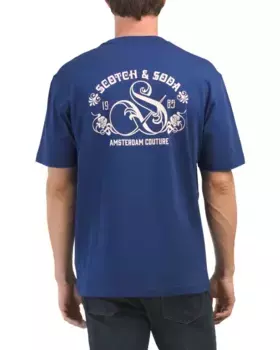 Футболка свободного кроя с короткими рукавами и логотипом Scotch & Soda, темно-синий