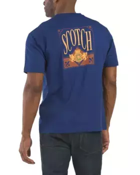 Футболка свободного кроя с короткими рукавами и логотипом Scotch & Soda, синий