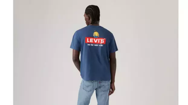 Футболка свободного кроя с короткими рукавами и графическим рисунком Levi's, синий