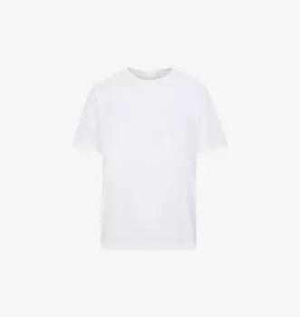 Футболка свободного кроя с короткими рукавами из эластичного хлопка Skims, цвет snow