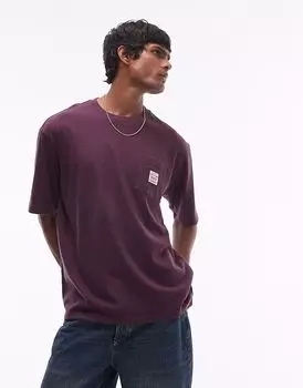 Футболка свободного кроя с логотипом и карманом Levi's Workwear в бордовом цвете