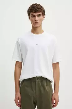 Футболка свободного кроя с микро-логотипом GOTS, хлопковая футболка A.P.C., белый