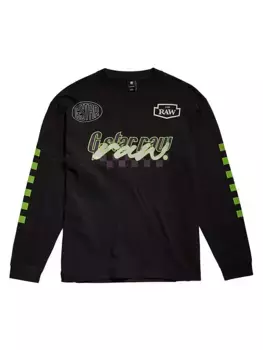 Футболка свободного кроя с мотографическим рисунком G-Star Raw, черный