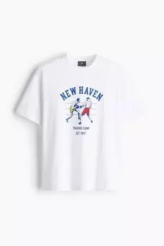 Футболка свободного кроя с принтом H&M, мультиколор