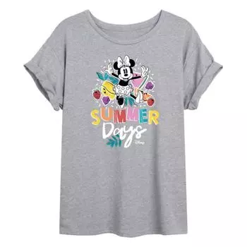 Футболка свободного кроя с принтом «Летние дни» для юниоров Минни Маус Disney, серый