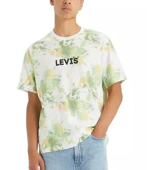 Футболка свободного кроя с принтом Levi's и короткими рукавами, мультиколор