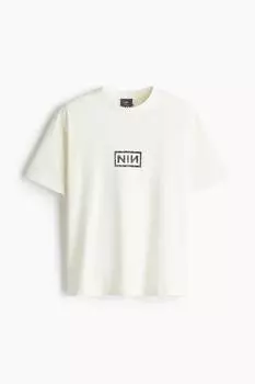Футболка свободного кроя с принтом в винтажном стиле H&M, мультиколор
