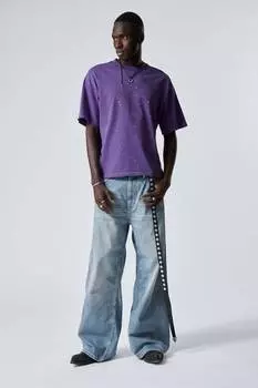 Футболка свободного кроя с принтом Weekday, белый