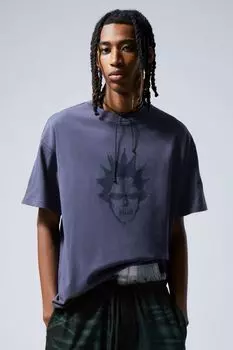 Футболка свободного кроя с принтом Weekday, фиолетовый