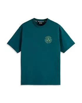 Футболка свободного кроя с рисунком спереди и сзади Scotch & Soda, зеленый