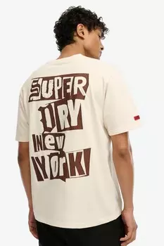 Футболка свободного кроя с рисунком в стиле панк лоу фай Superdry, бежевый