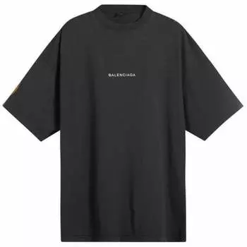 Футболка свободного кроя с сухим джерси Balenciaga, черный